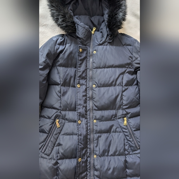 Lauren Ralph Lauren Women's Down Parka Coat Hooded Zip Front Navy Blue Size S - Picture 7 of 16